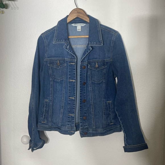 Jones New York signature denim Jean jacket women  medium Y2k medium wash stretch - Picture 1 of 6